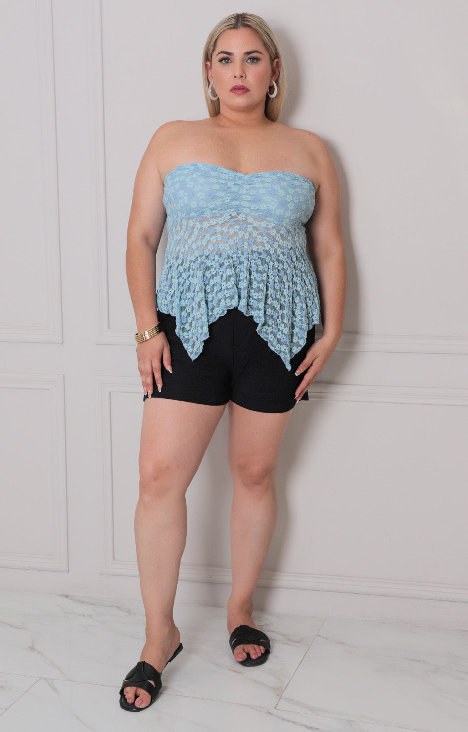 Blusa strapless estampada - BLUSAS CURVY Boutiquemirel 