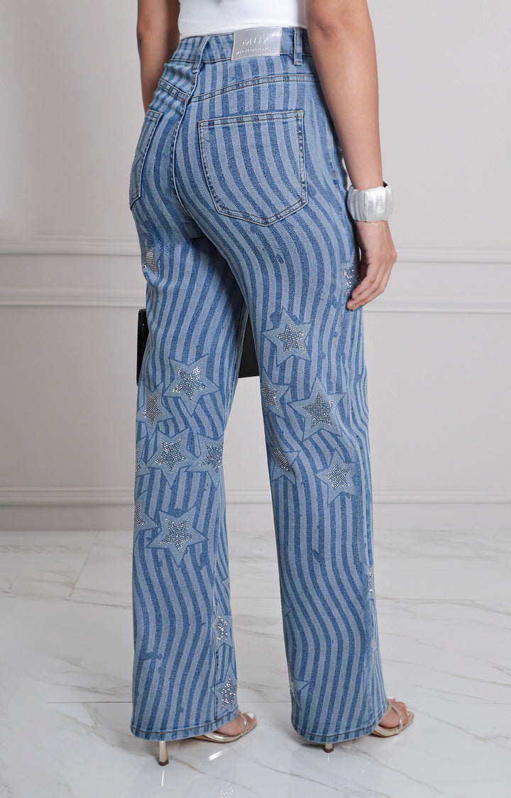 Pantalòn de mezclilla estampada - PANTALON MEZCLILLA REGULAR Boutiquemirel 