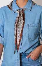 Blusa denim con mascada - BLUSAS REGULAR Boutiquemirel 