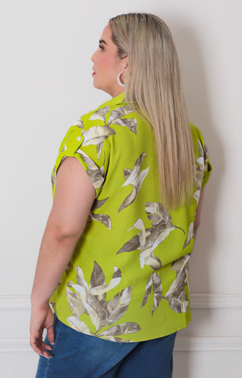 Blusa verde estampada - BLUSAS CURVY Boutiquemirel 
