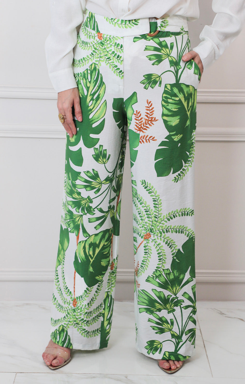 P*4-26*LULUMARI*46398P*VERDE ESTAMPADO - PANTALON REGULAR Boutiquemirel 