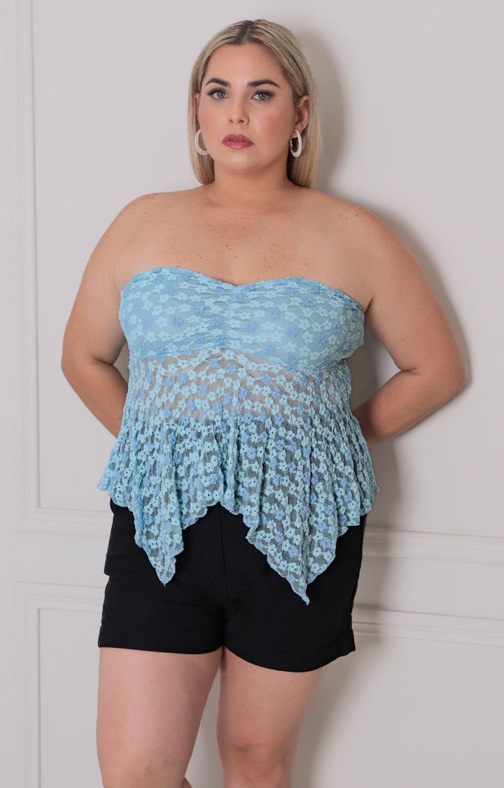Blusa strapless estampada - BLUSAS CURVY Boutiquemirel 