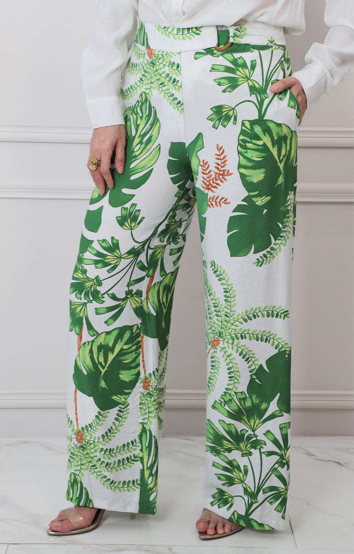 P*4-26*LULUMARI*46398P*VERDE ESTAMPADO - PANTALON REGULAR Boutiquemirel 