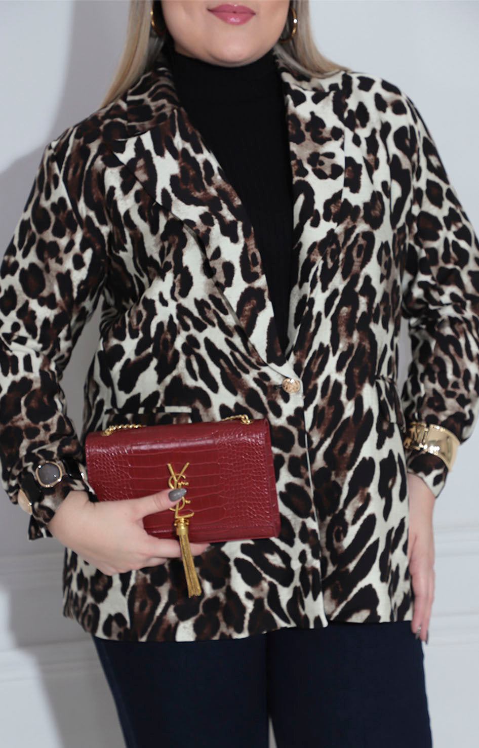 Saco beige estampado