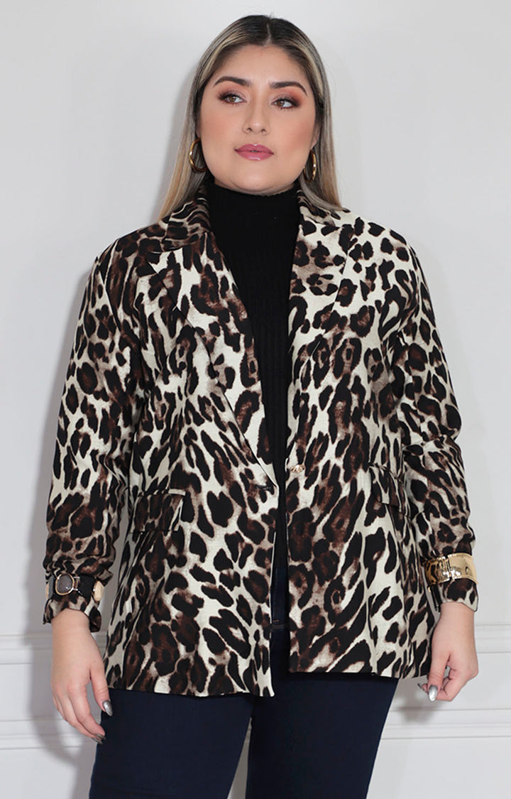 Saco beige estampado