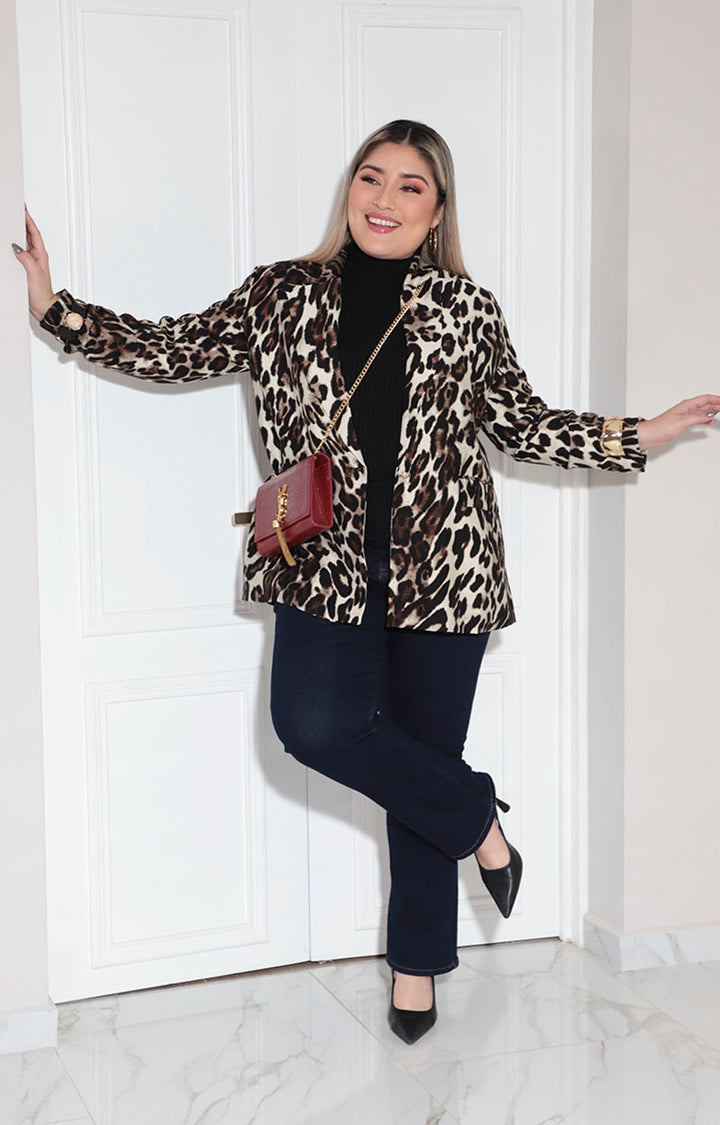 Saco beige estampado