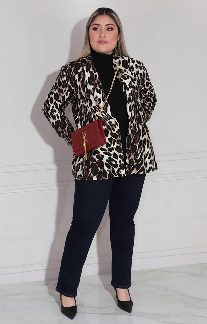 Saco beige estampado