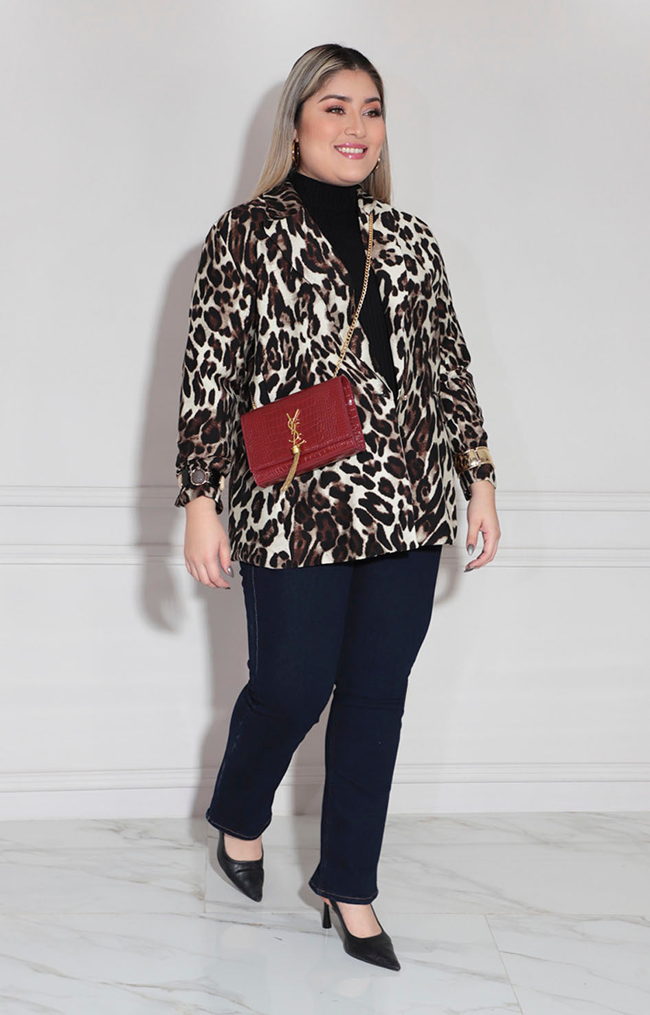 Saco beige estampado