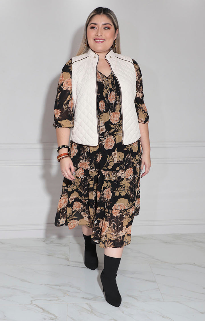 Vestido negro con flores