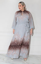 Vestido gris con flores - VESTIDO XL Boutiquemirel 