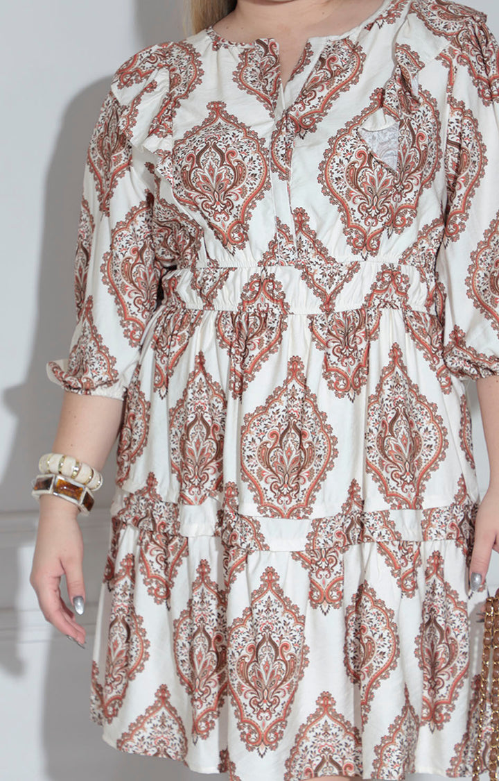Vestido beige paisley