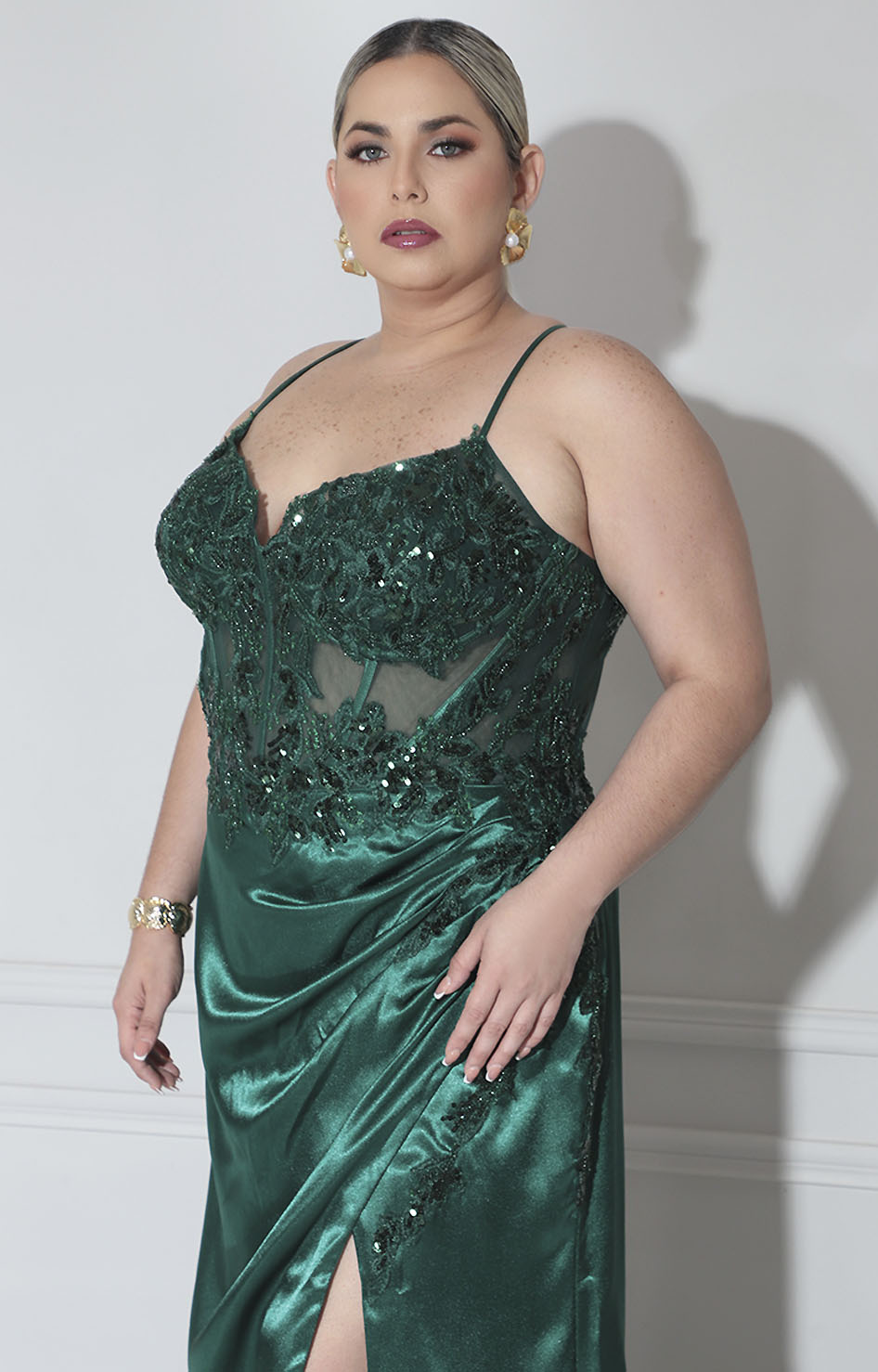 Vestido verde de gala