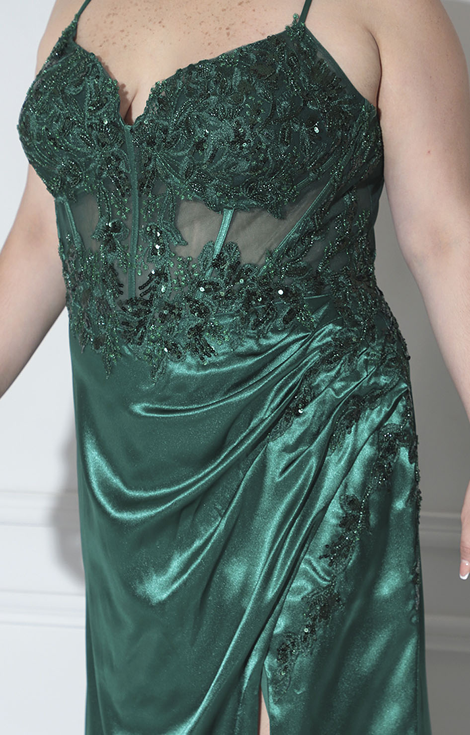 Vestido verde de gala