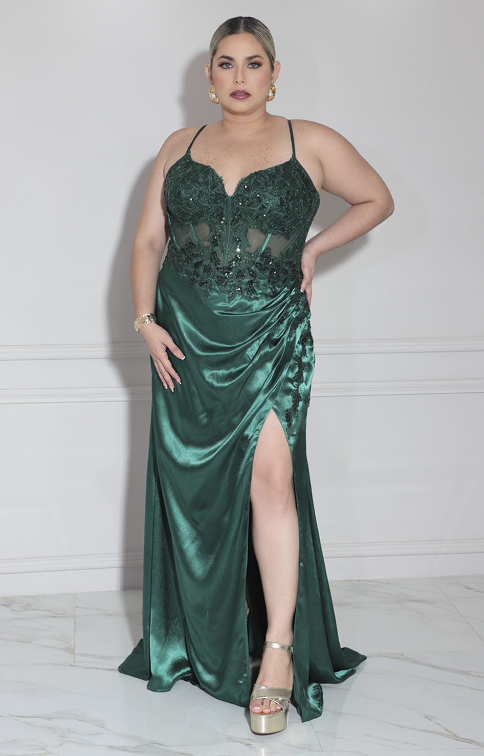 Vestido verde de gala - VESTIDO XL Boutiquemirel 