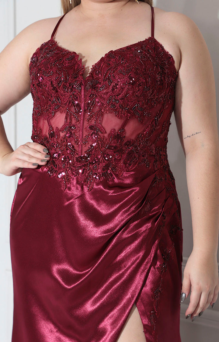 Vestido vino de gala