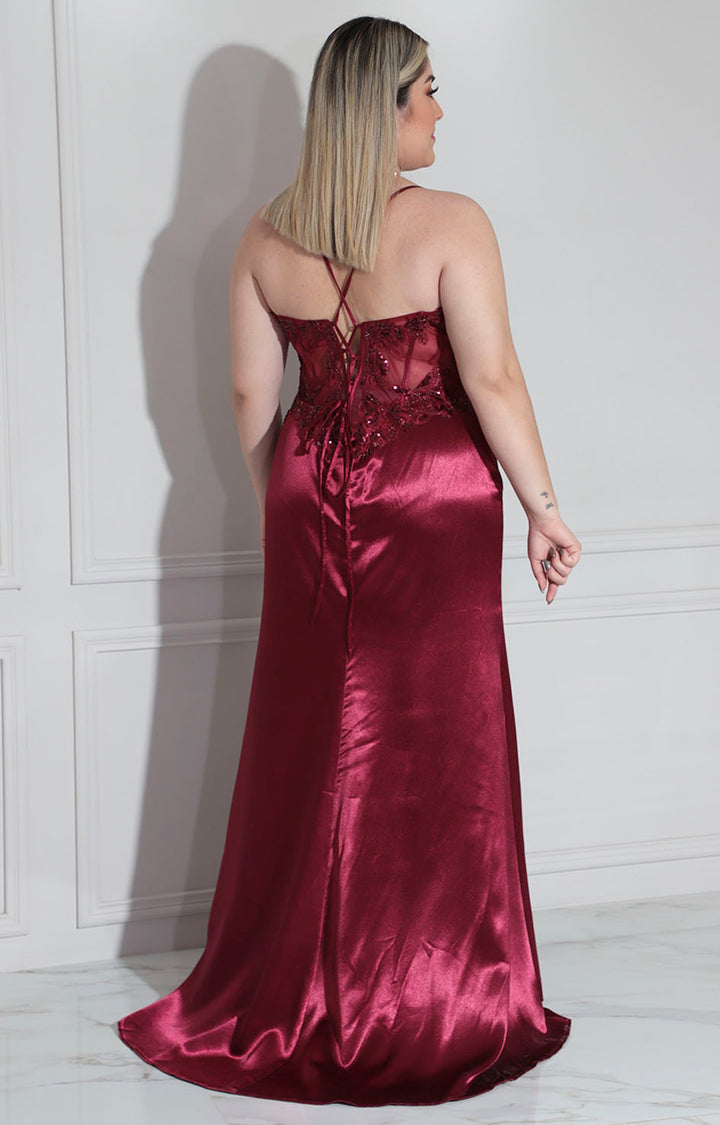 Vestido vino de gala