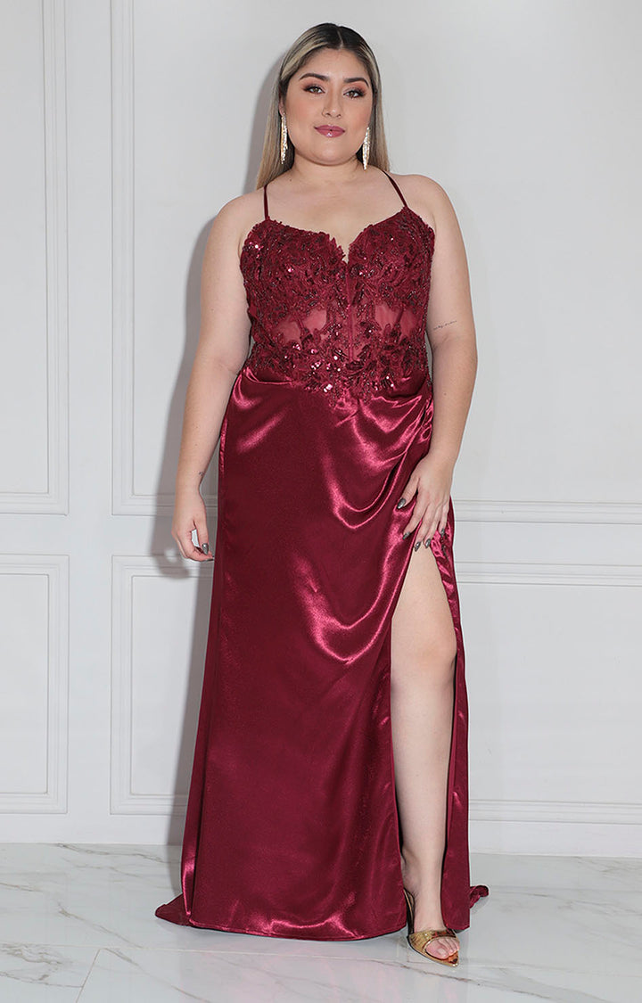 Vestido vino de gala