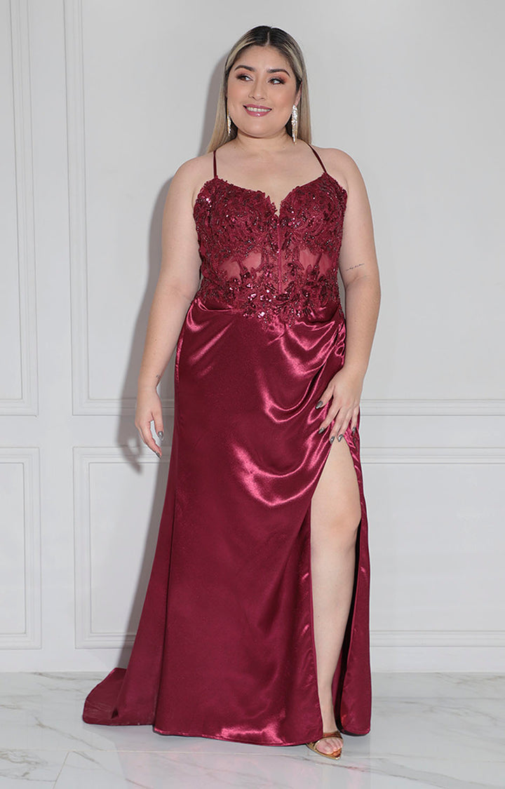 Vestido vino de gala