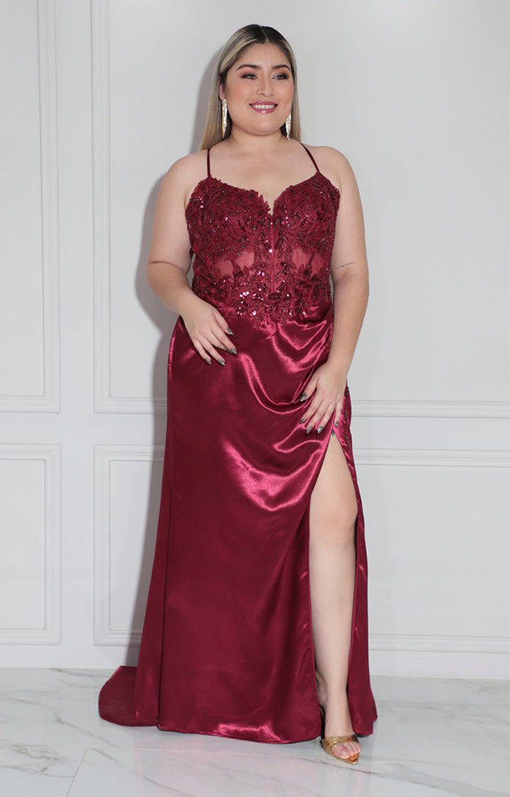 Vestido vino de gala