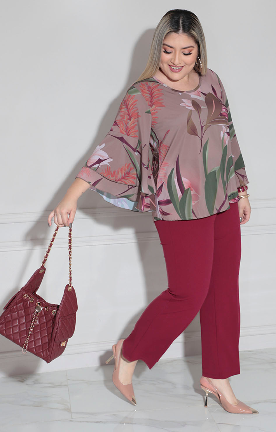 Conjunto vino flower