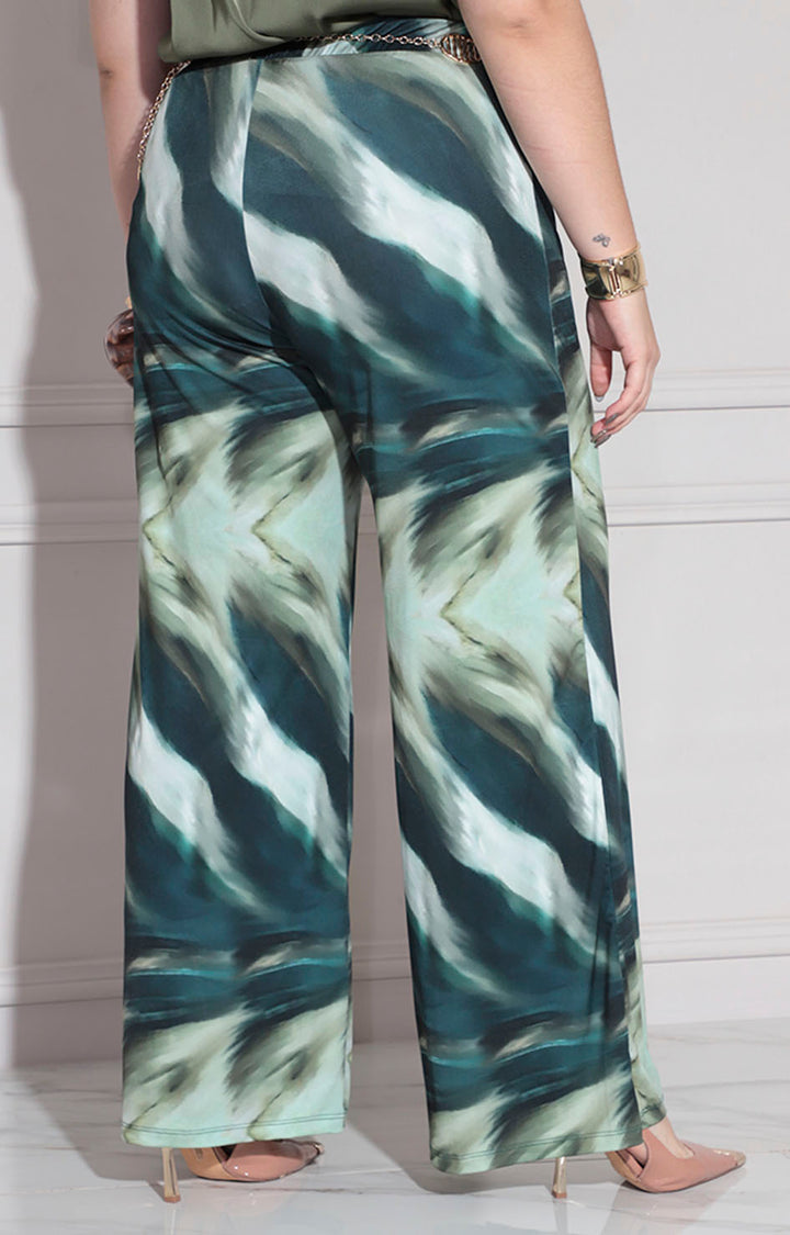 Pantalón verde estampado