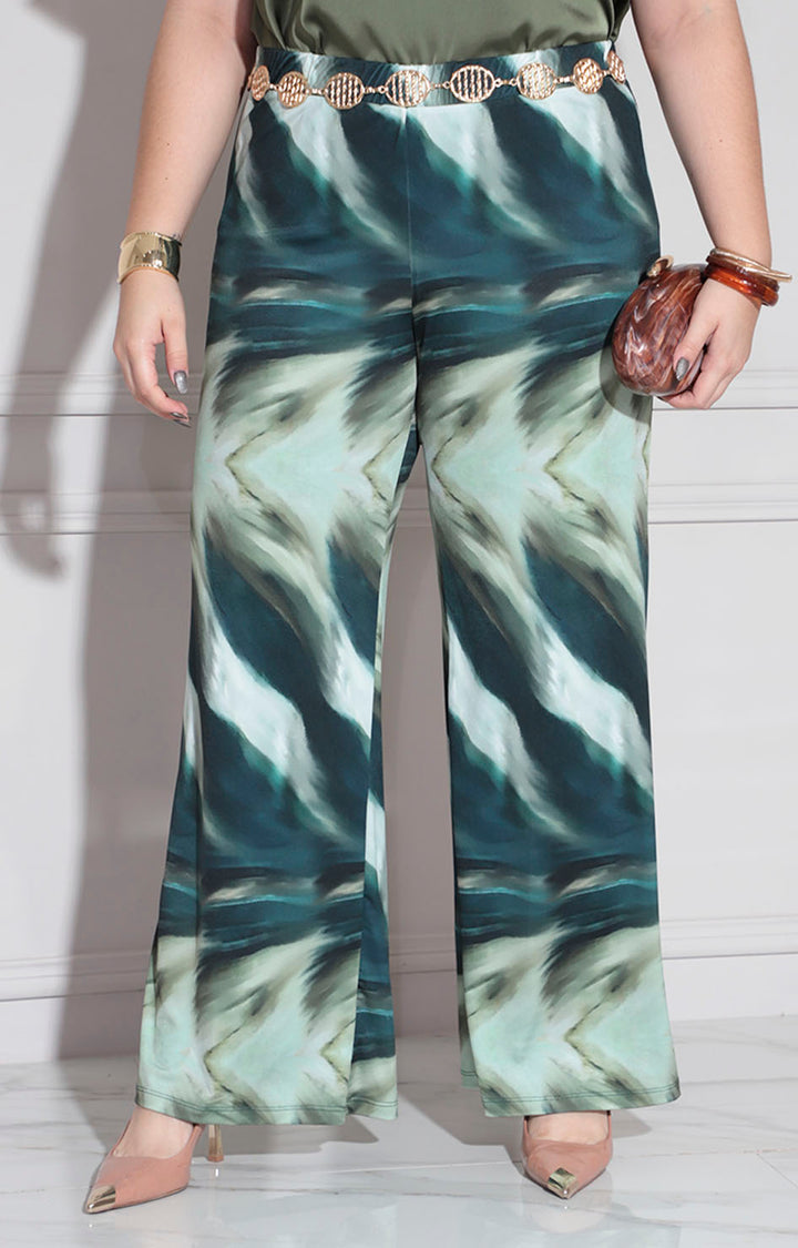 Pantalón verde estampado