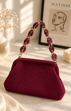 Bolsa clutch con asa de cadena