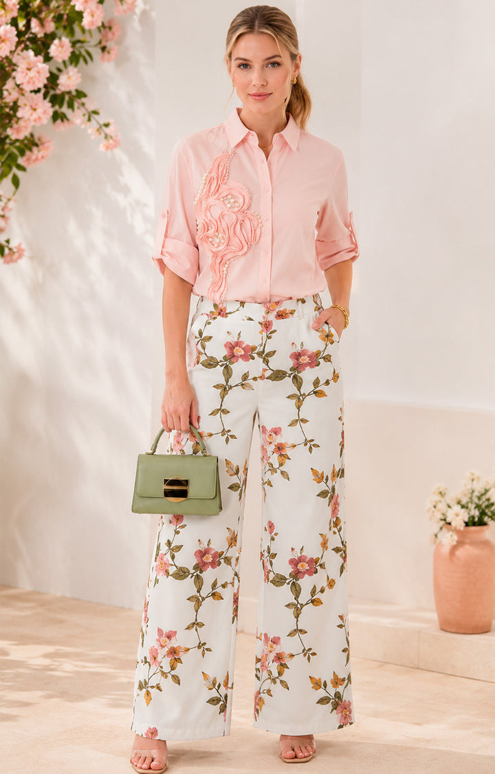 Blusa rosa con detalles 3D - BLUSAS REGULAR Boutiquemirel 