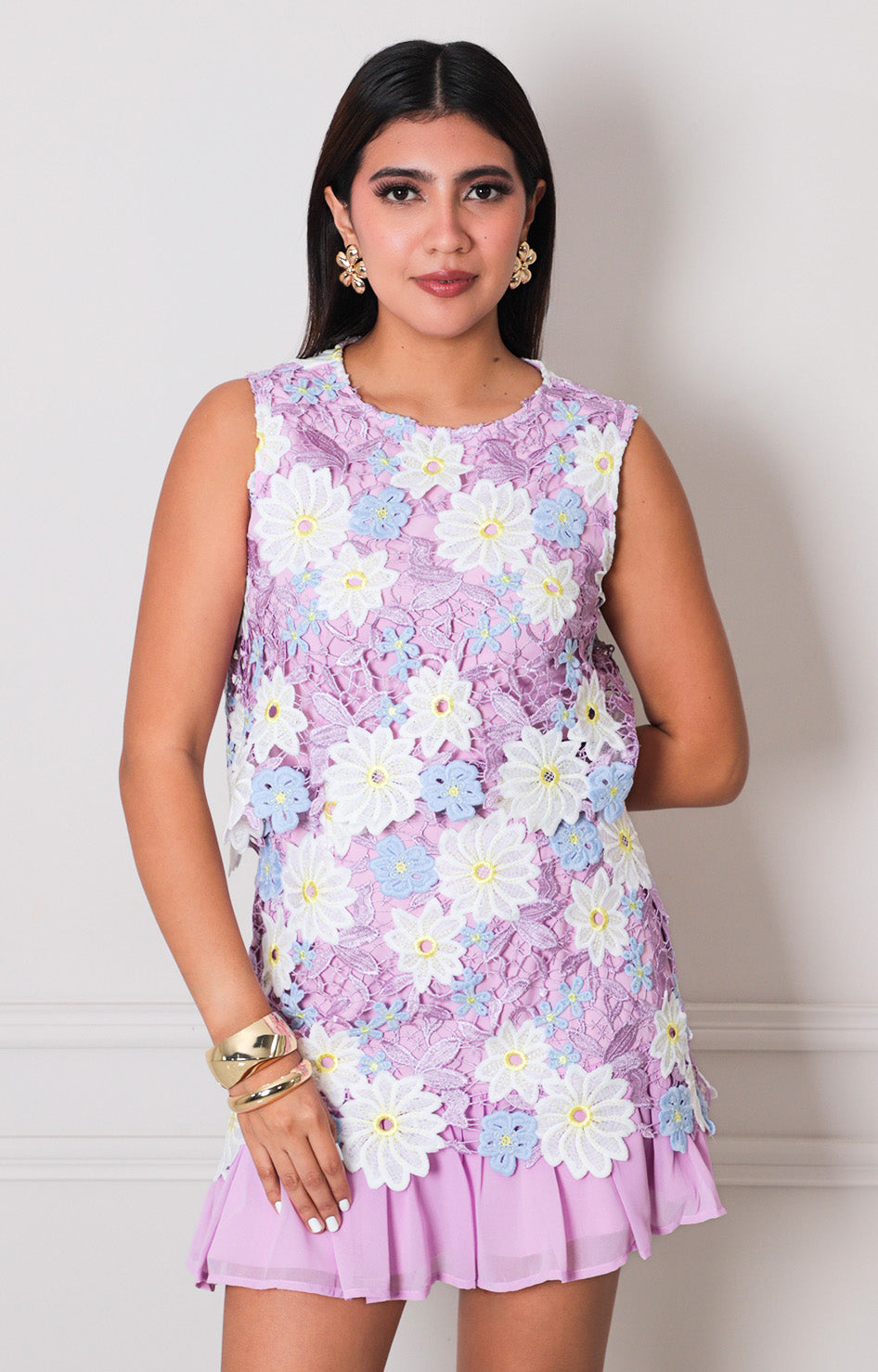 Vestido lila estampado - VESTIDO CORTO REGULAR Boutiquemirel 