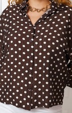 Blusa camisera estampada de puntos