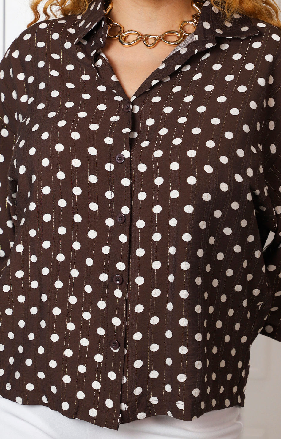 Blusa camisera estampada de puntos