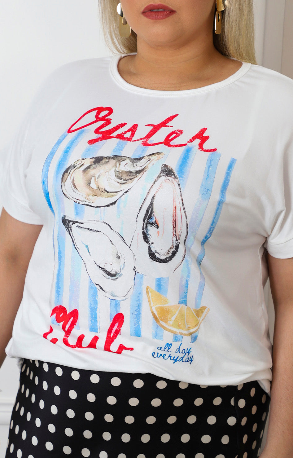 Blusa blanca estampada con manga corta