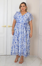 Vestido azul estampado floral