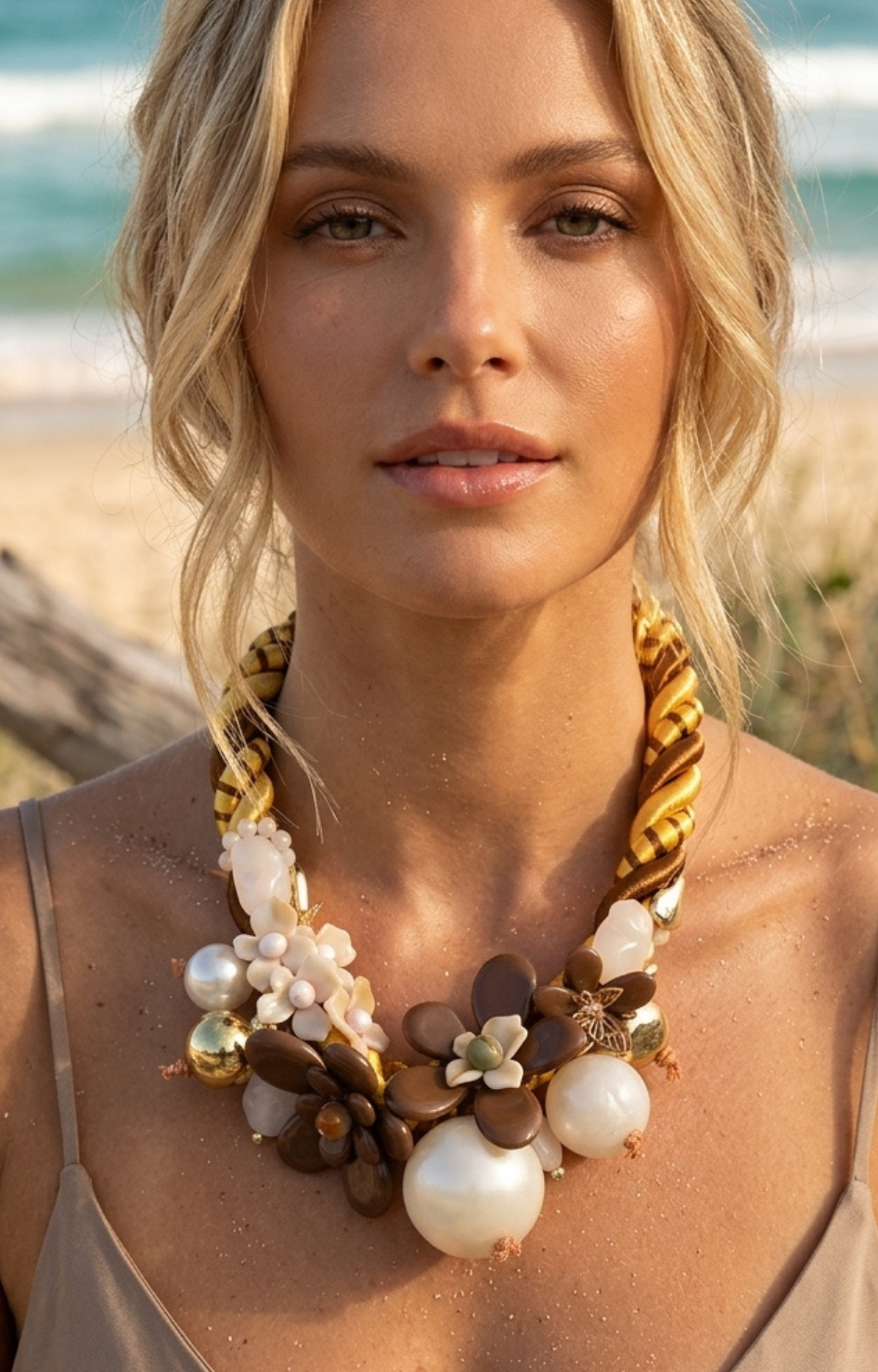 Collar Aura Natural de Flores y Perlas - COLLARES Boutiquemirel 