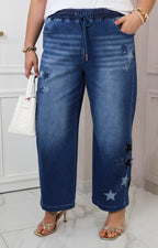 Pantalón de mezclilla con estrellas