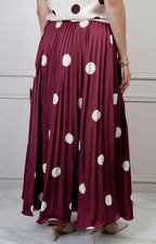 Falda plisada de polka dots