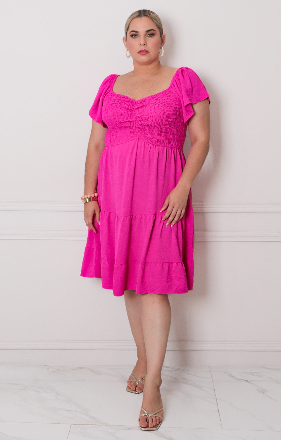 Vestido corto con elástico - VESTIDO CORTO CURVY Boutiquemirel 