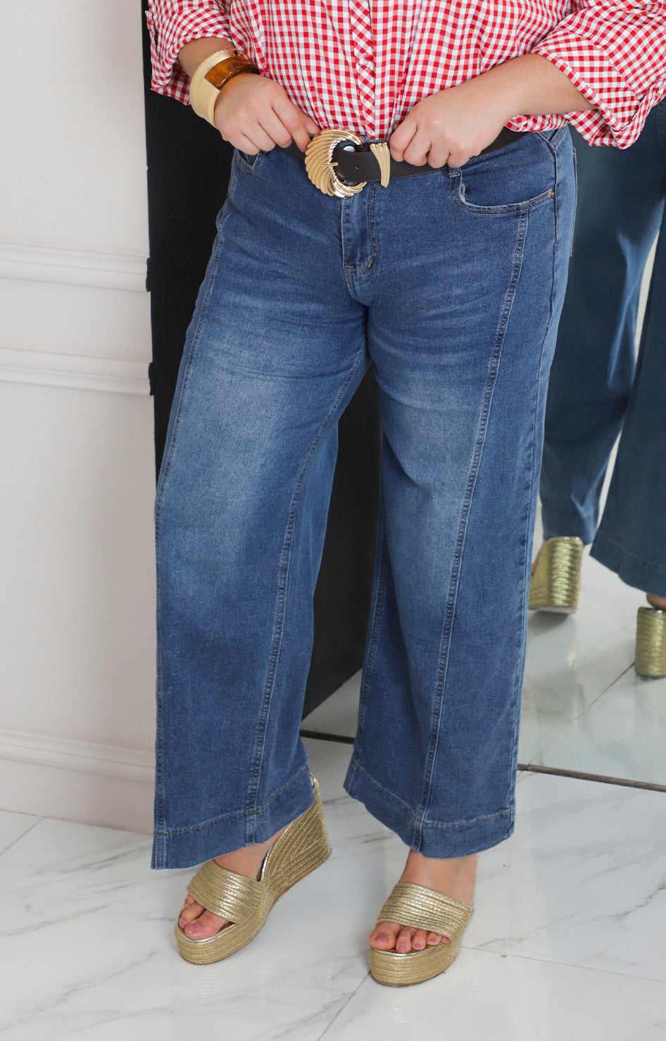 Pantalòn de mezclilla con cinturón
