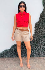 Short con cinturón - SHORT MEZCLILLA REGULAR Boutiquemirel 