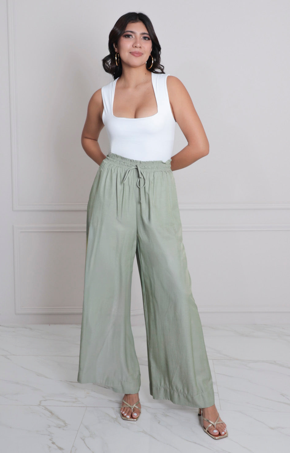 Pantalòn verde con elàstico - PANTALON REGULAR Boutiquemirel 