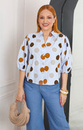 Blusa azul con polka-dots