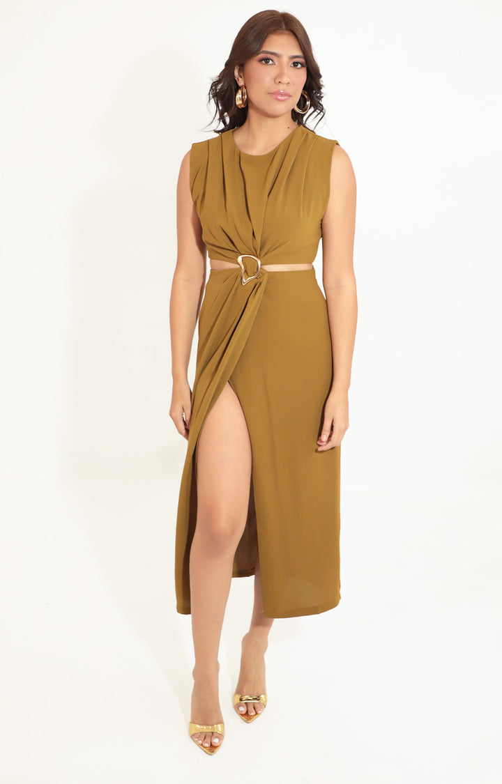 Vestido verde olivo - VESTIDO Boutiquemirel 