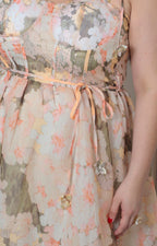 Vestido estampado floral con bustier