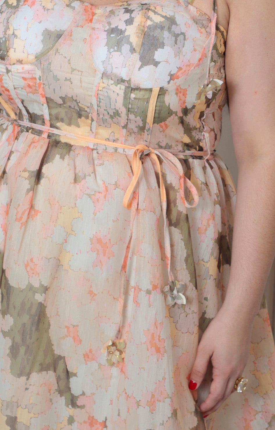 Vestido estampado floral con bustier