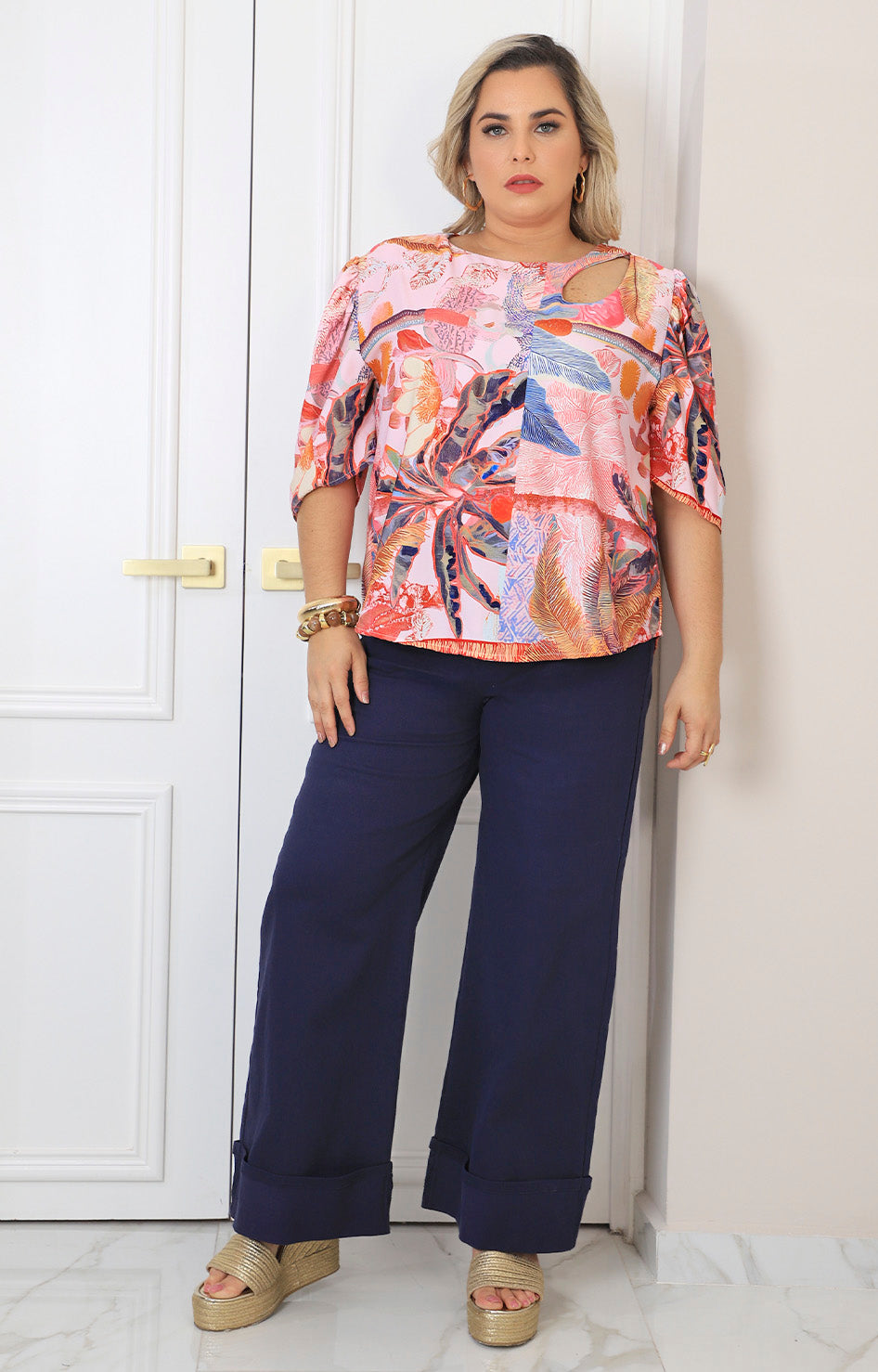 Blusa estampada palmera
