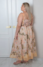 Vestido estampado floral con bustier