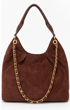 Bolsa hobo con cadena de la marca Boutiquemirel, en color neutro, con asas de cadena y diseño moderno.