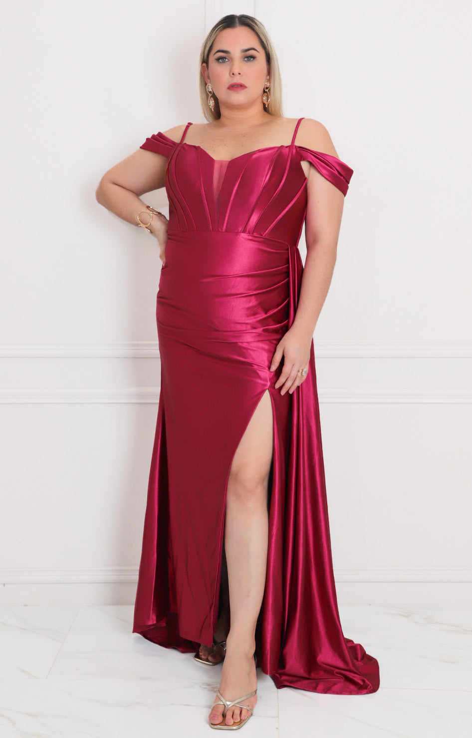 Vestido largo de tirantes - VESTIDO LARGO CURVY Boutiquemirel 