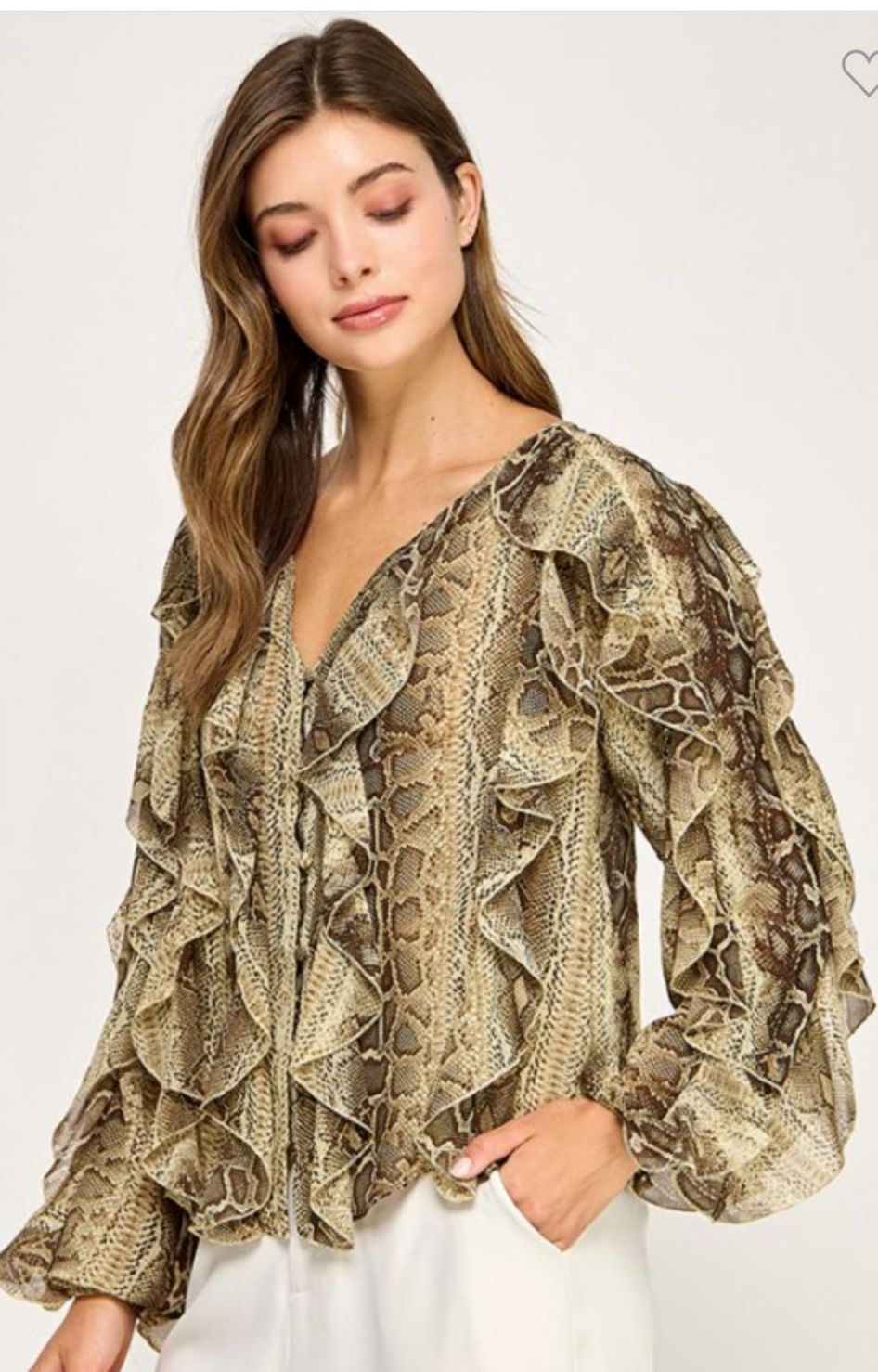 Blusa verde estampada en cafe - BLUSA Boutiquemirel 