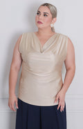 B*3-26*TEXTIL*M2449*BEIGE - BLUSAS CURVY Boutiquemirel 